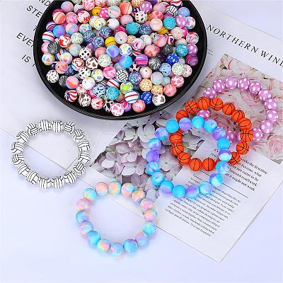 Printed Round Silicone Focal Beads SI-JX0056A-54-1