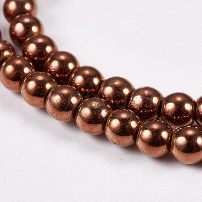 Electroplate Non-magnetic Synthetic Hematite Beads Strands G-J169A-4mm-01-1