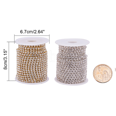 Brass Rhinestone Strass Chains CHC-BC0001-04-SS18-1