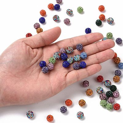 Pave Disco Ball Beads X1-RB-A130-10mm-M-1