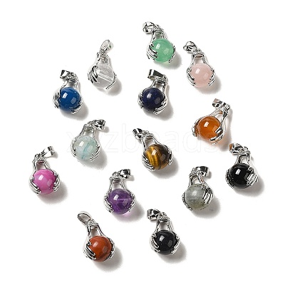 Natural Mixed Gemstone Pendants G-H307-05P-1