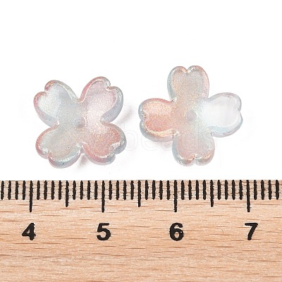 Two Tone Transparent Glass Bead Caps GLAA-Z020-02F-1