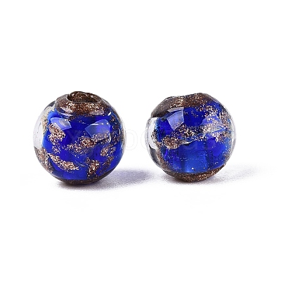 Handmade Gold Sand Lampwork Beads LAMP-N045-01A-03-1