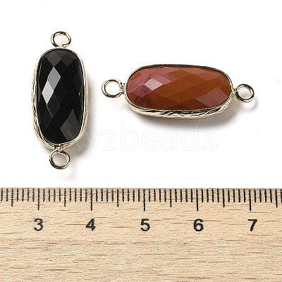 Natural Mixed Gemstone Faceted Connector Charms G-K354-01KCG-1