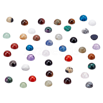 40Pcs 20 Styles Natural Mixed Gemstone Cabochons G-PH0002-55-1