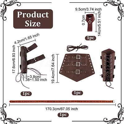 PU Leather Cord Bracelet & Chain Belt AJEW-OC0004-77A-1