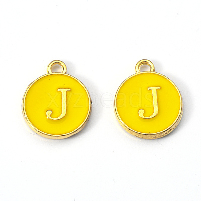 Golden Plated Alloy Enamel Charms ENAM-S118-09J-1