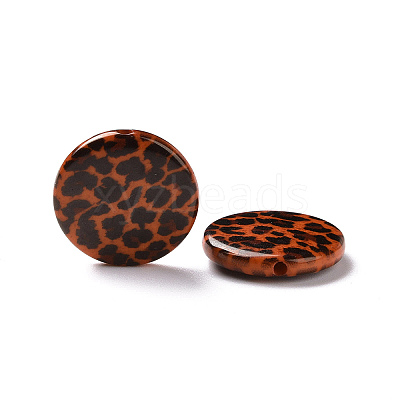 Printed Opaque Acrylic Beads OACR-P013-09-1