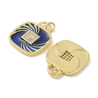 Brass Micro Pave Cubic Zirconia Pendants KK-B124-04G-03-1