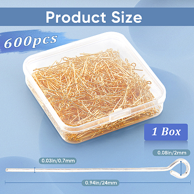 600Pcs Brass Eye Pin KK-SP0001-69A-G-1