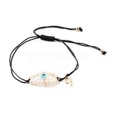Adjustable Nylon Thread Braided Bead Bracelets BJEW-JB06262-03-1