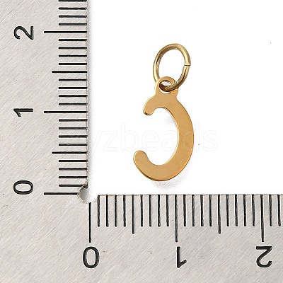 Ion Plating(IP) 304 Stainless Steel Enamel Alphabet Charms STAS-F308-02G-C-1