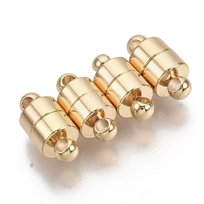 Brass Magnetic Clasps with Loops KK-S354-212-NF-1