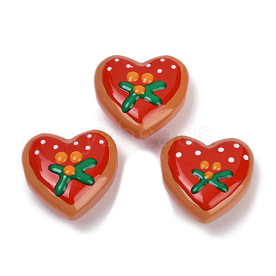Handmade Heart Lampwork Beads Strands LAMP-P069-04B-02-1