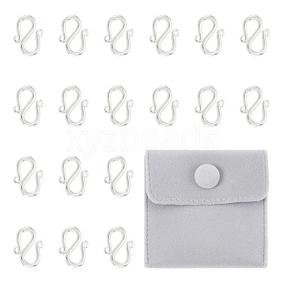 20Pcs Brass S-Hook Clasps KK-TA0008-74-1