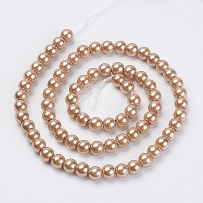 Eco-Friendly Dyed Glass Pearl Beads Strands HY-A008-6mm-RB045-1