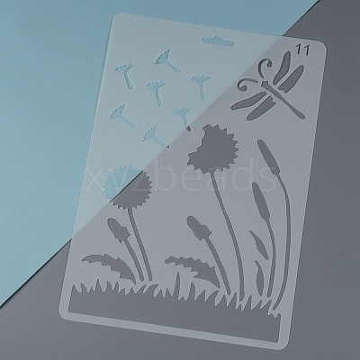 Plastic Reusable Drawing Painting Stencils Templates DIY-F018-B11-1
