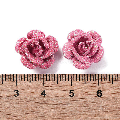 3D Rose Flower Baking Paint Aluminum Beads FIND-L019-01H-1