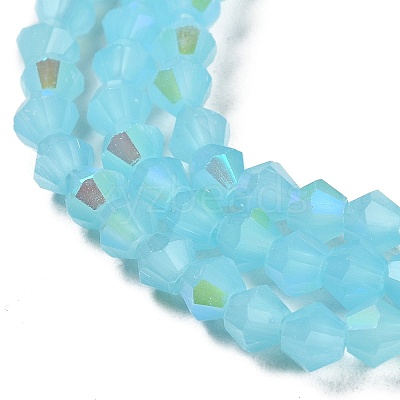 Imitation Jade Electroplate Glass Beads Strands EGLA-A039-J4mm-L03-1