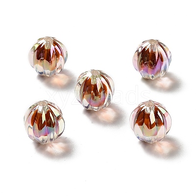Two Tone UV Plating Rainbow Iridescent Acrylic Beads TACR-D010-05G-1