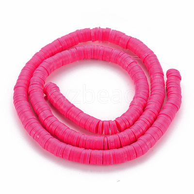 Handmade Polymer Clay Bead Strands X-CLAY-T002-6mm-49-1