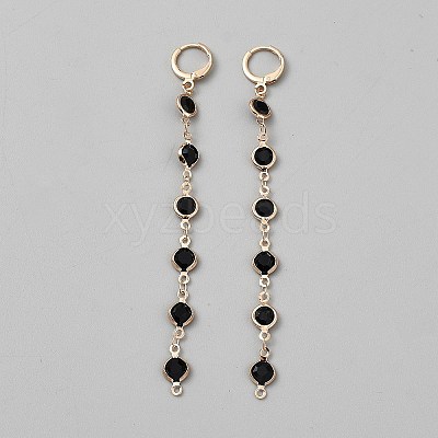 Alloy Flat Round Tassel Leverback Earrings EJEW-WH0020-36B-1