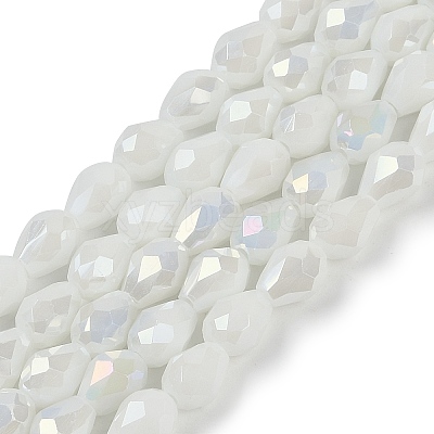 Opaque Solid Color Electroplate Glass Beads Strands EGLA-N013-P10mm-B02-1