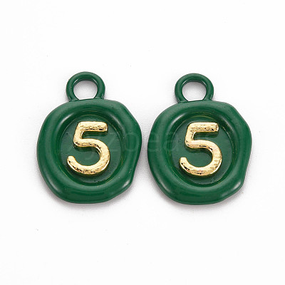 Spray Painted Alloy Pendants PALLOY-Q433-035A-RS-1