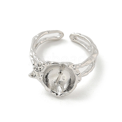 Brass Cup Peg Open Cuff Ring Settings KK-G518-10P-03-1