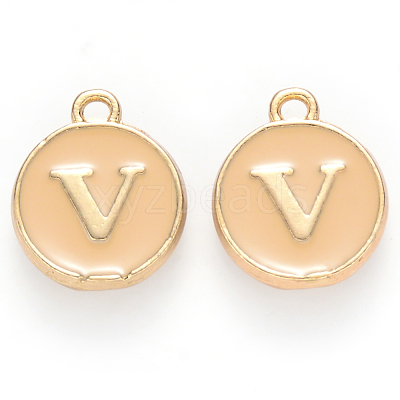 Golden Plated Alloy Enamel Charms ENAM-S118-06V-1