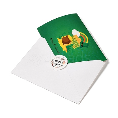 Saint Patrick's Day Rectangle Paper Greeting Card AJEW-D060-01D-1