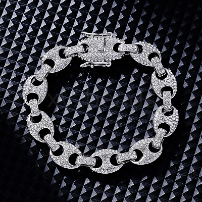 Hip-hop Alloy Micro Pave Cubic Zirconia Link Chain Bracelets for Women KD4183-2-1