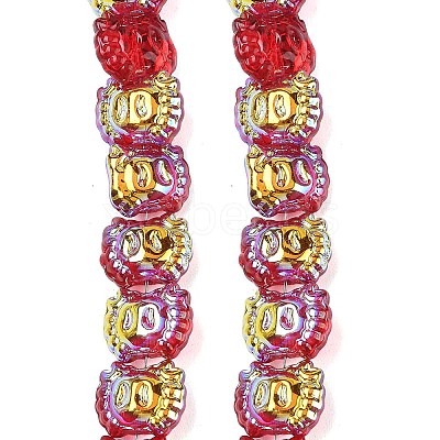 Electroplate Baking Paint Transparent Glass Beads Strands GL-CBA17FF-01-1