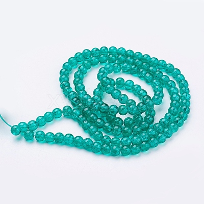 Spray Painted Crackle Glass Beads Strands CCG-Q001-6mm-15-1