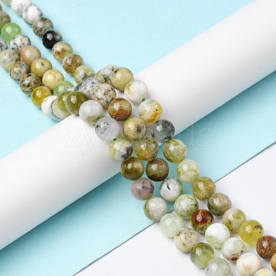 Natural Green Opal Beads Strands G-C029-02A-1