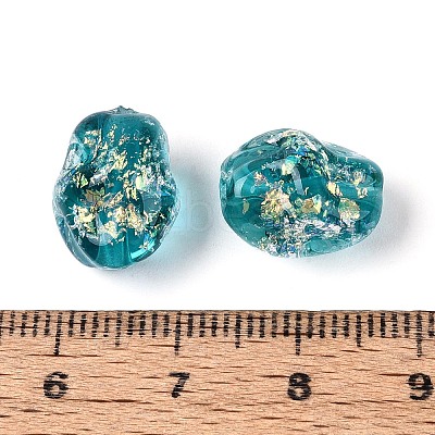 Handmade Foil Glass Beads Strands FOIL-N033-02C-1
