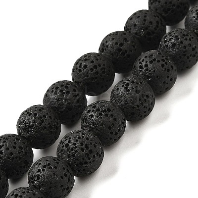 Natural Lava Rock Bead Strands G-L435-03-8mm-18-1