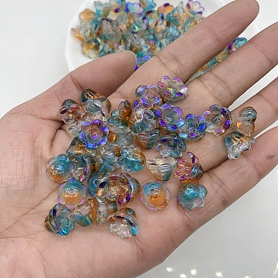 Glass Bead Caps LS-GLAA-WH0033-90G-1