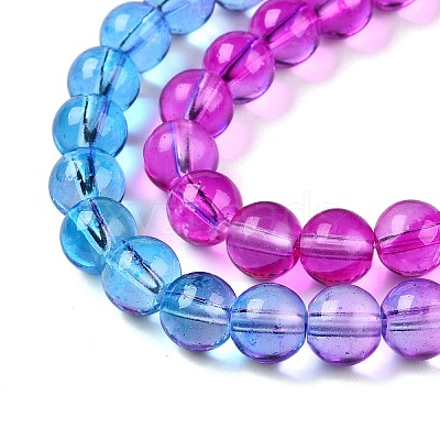 Baking Paint Transparent Glass Beads X-DGLA-M001-8mm-07-1