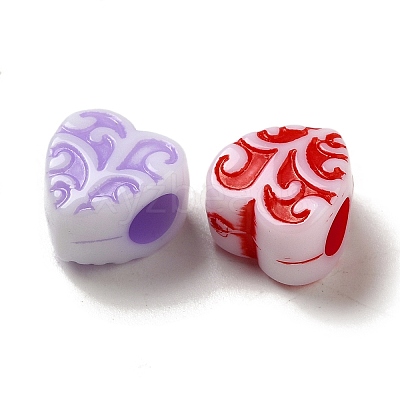 Opaque Acrylic European Large Hole Beads OACR-E039-12-1
