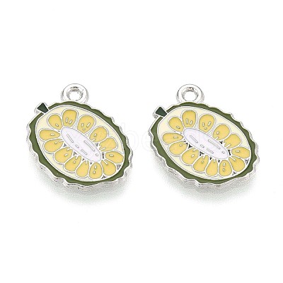 Fruit Alloy Enamel Charms PALLOY-S058-01P-11-1