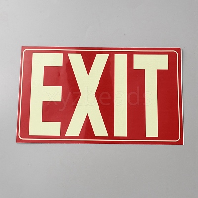 Luminous Waterproof PVC Self-Adhesive EXIT Warning Stickers FIND-WH0139-654-1