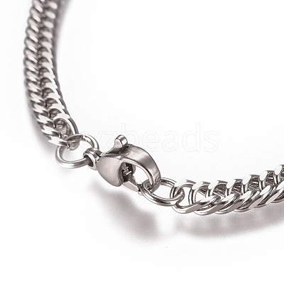 Tarnish Resistant Men's Cuban Link Chain Bracelets BJEW-E369-15C-1