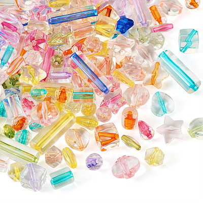 200Pcs 10 Styles Transparent Acrylic Beads TACR-TA0001-28-1