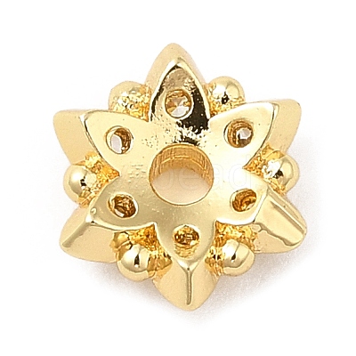 Rack Plating Brass Micro Pave Cubic Zirconia Bead Caps KK-M248-10G-1