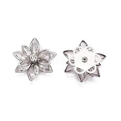 Acrylic Rhinestone Flower Flat Back Cabochons X-RSB027-06-1