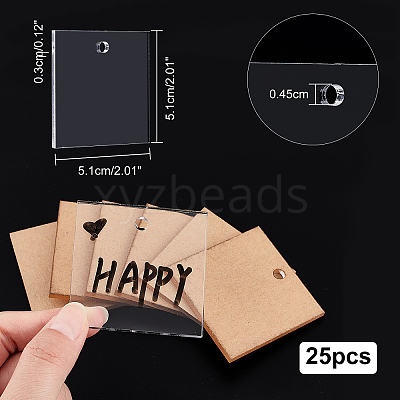 Transparent Acrylic Disc Pendants TACR-NB0001-09A-1