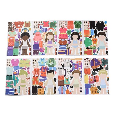 8Pcs Paper Scrapbook Stickers DIY-I114-04-1