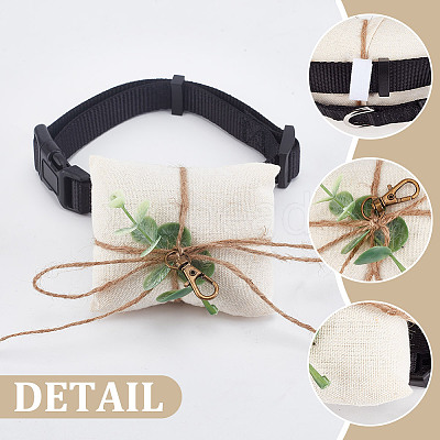 Plastic Artificial Leaf & Velvet Dog Ring Bearer HJEW-DR00077-1