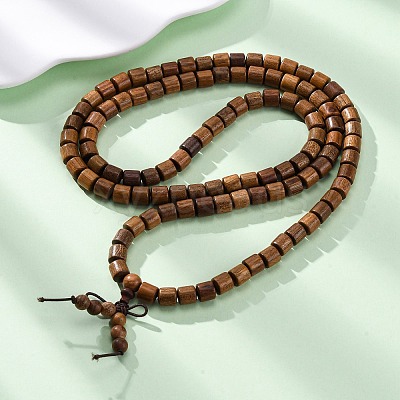 Wood Round Beads Wrap Bracelets BJEW-U041-02B-1